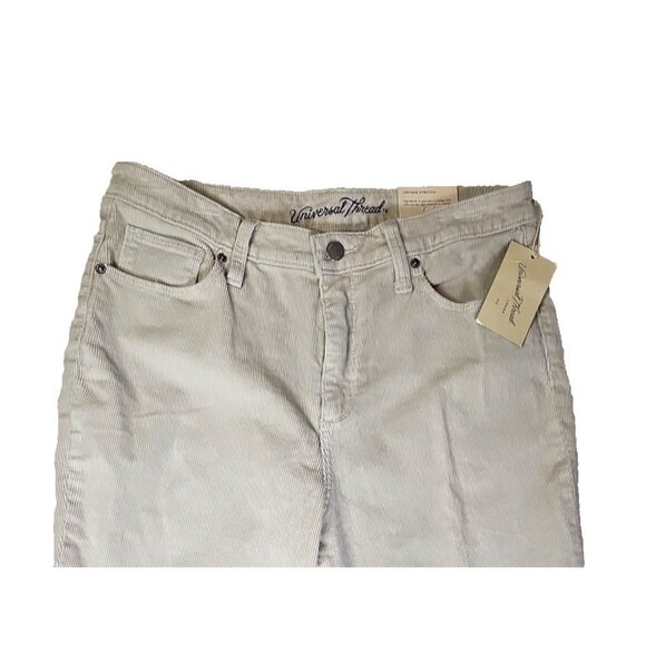 NWT Universal Thread Size 12R Cream High-Rise Bootcut Corduroy Pants - Picture 2 of 6